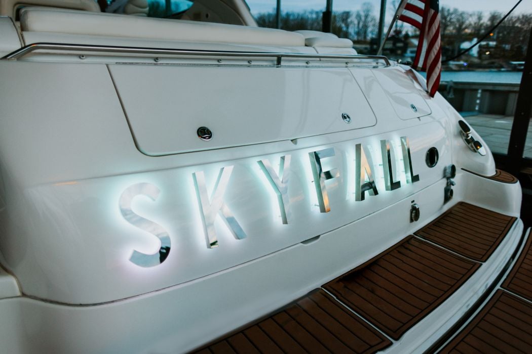 SKYFALL Yacht Illuminated Name