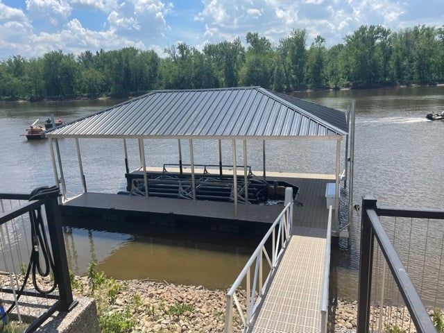 Hip Roof Boat Dock With Poly Lift