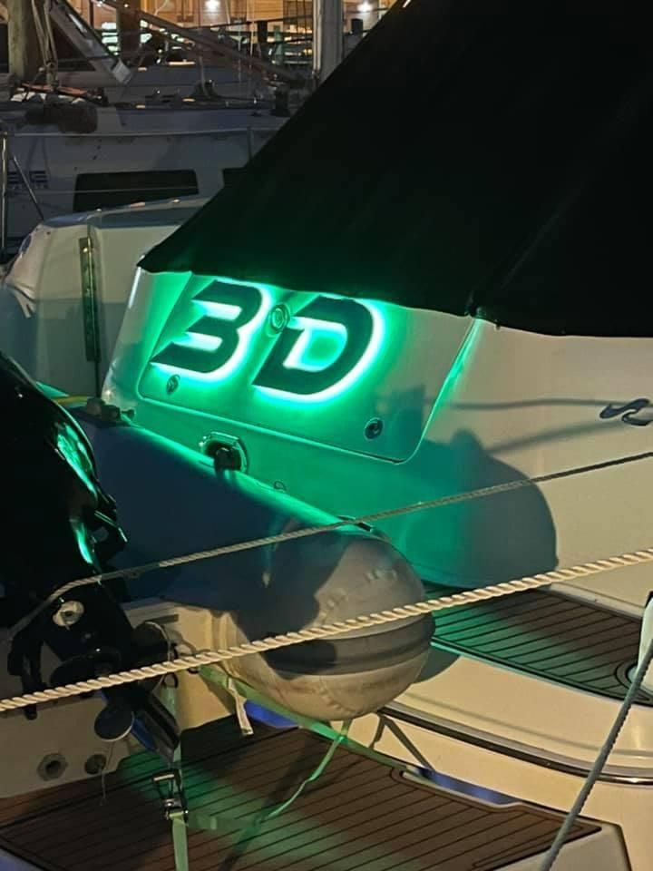 Custom LED Boat Name Sea Ray 400 Sundancer