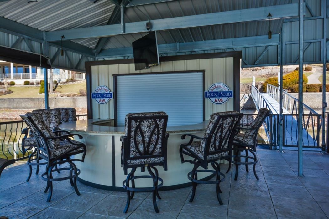 2 Slip Boat Dock With Custom Bar